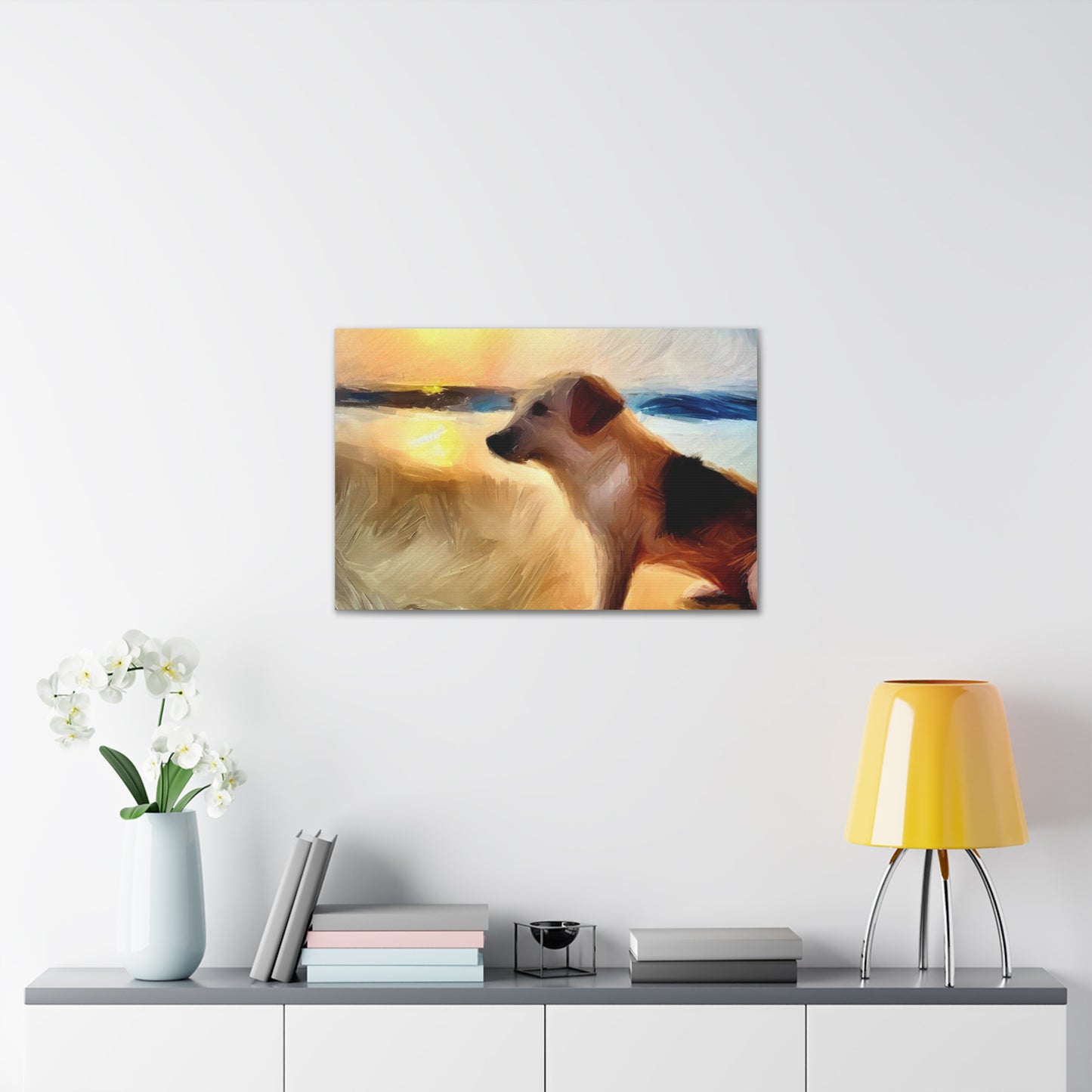 Dog wall art, beach wall art, ocean art, Canvas Gallery Wraps, Pet Beach - SaviTraviDesigns