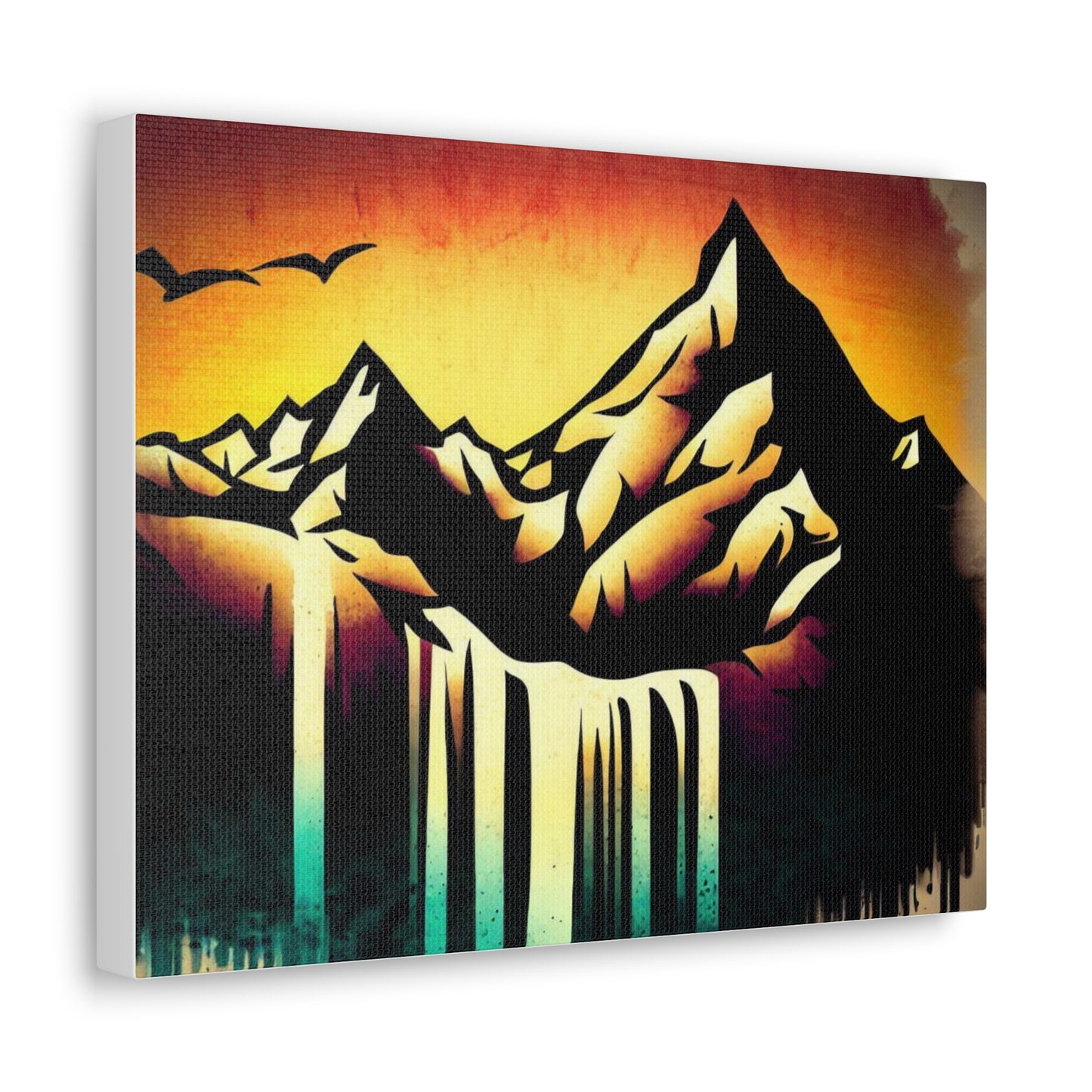 Mountain Waterfall, Graffiti art prints, Street art canvas, Urban art decor, Graffiti-style wall art, Graffiti canvas prints, Street art posters - SaviTraviDesigns