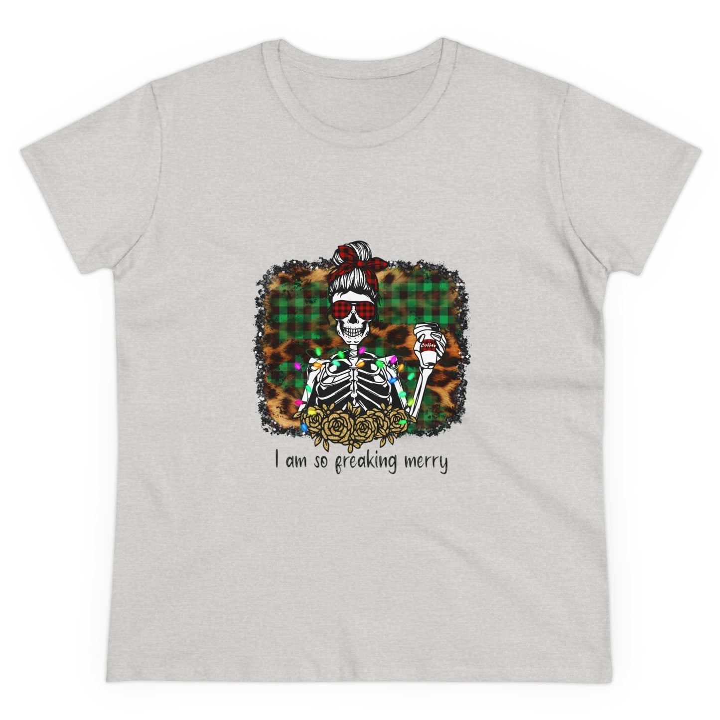 I'm So Freaking Merry, Christmas Graphic Shirts, Festive Holiday T-Shirts, Ugly Christmas Sweater Tees, Funny Christmas Shirt Designs, Cute Xmas Graphic Tees Ash