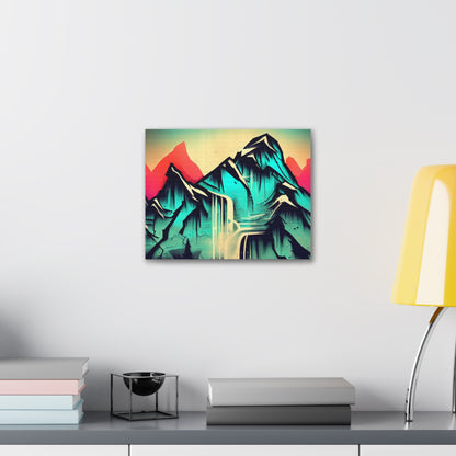 Blue Mountain, Mountain Sunset, Graffiti-inspired home decor, Modern street art prints, Graffiti wall art, Street art canvas art, Graffiti artist prints - SaviTraviDesigns