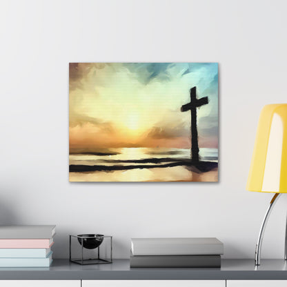 Christian wall art, Cross wall art, Beach art, ocean art, Canvas Gallery Wraps - SaviTraviDesigns