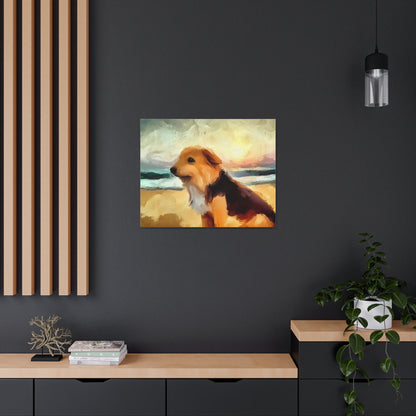 Dog wall art, ocean wall art, beach art, Canvas Gallery Wraps, Dog Beach - SaviTraviDesigns