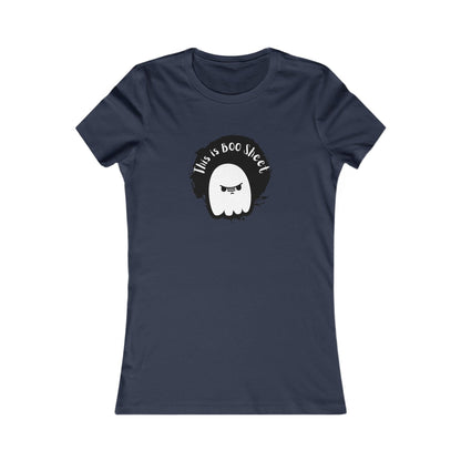 Ghostly Antics, Graphics T-Shirt, Halloween Tshirt, Ghost shirt, Women's Favorite Tee, Cute Ghost Shirt Navy