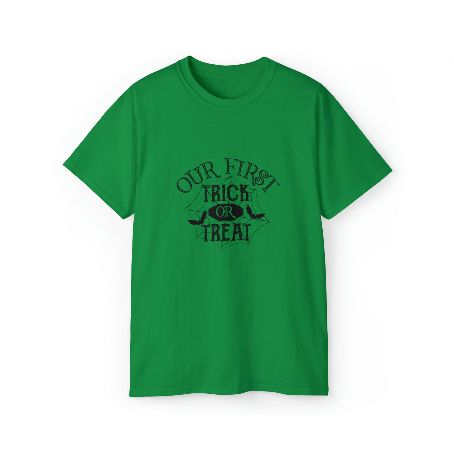 Our First Trick Or Treat, Halloween Graphic Shirts, Spooky Halloween Shirts, Scary Halloween Shirt Designs, Cute Halloween Graphic Tees, Funny Halloween Shirt Ideas Irish Green