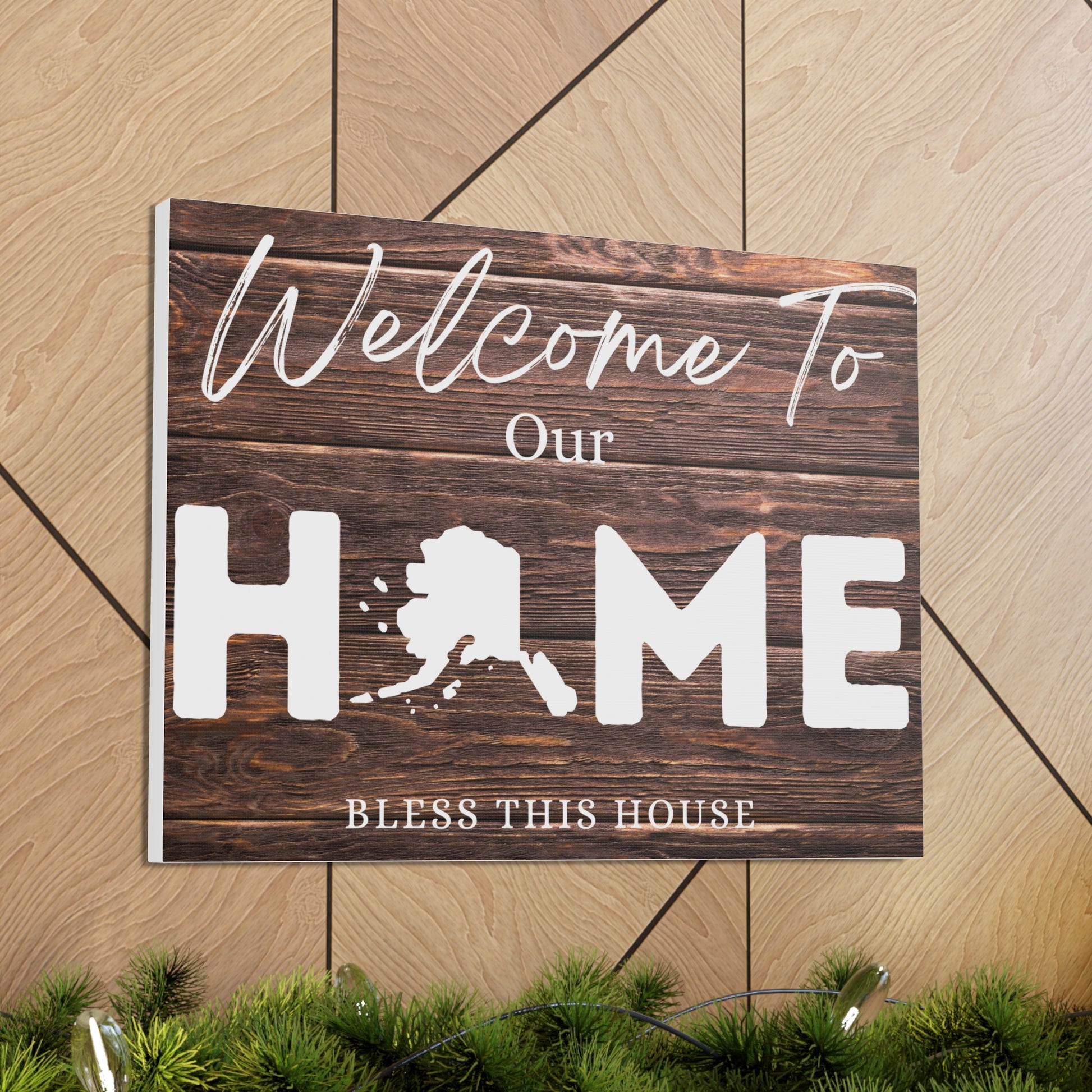 Alaska, Rustic Welcome to Our Home Sign, Our first home Sign, New Home Sign, Housewarming Gift, Personalized Home, Wood Signs, Wall Decor