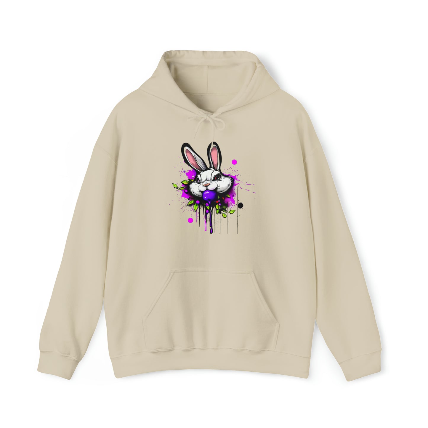 Bunny Hoodie, Graffiti Hoodie, Graffiti Sweatshirt, Bunny Urban art, Hooded Sweatshirt Sand