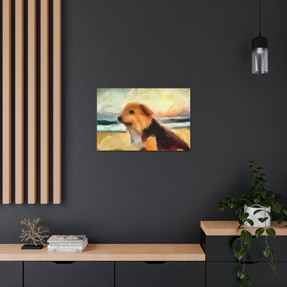 Dog wall art, ocean wall art, beach art, Canvas Gallery Wraps, Dog Beach - SaviTraviDesigns