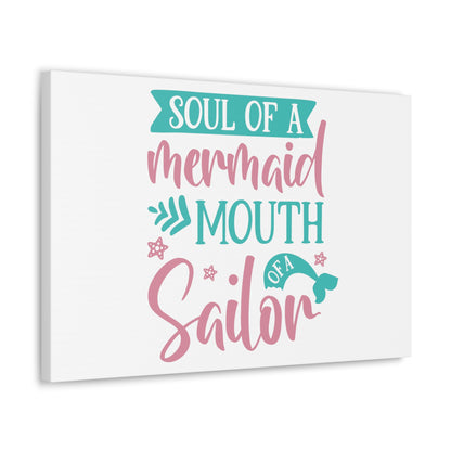 Soul Of A Mermaid, Mouth Of A Sailor, Mermaid Wall Art, Coastal Mermaid Decor, Beach House Mermaid Signs, Nautical Mermaid Decor, Mermaid Nursery Wall Decor - SaviTraviDesigns