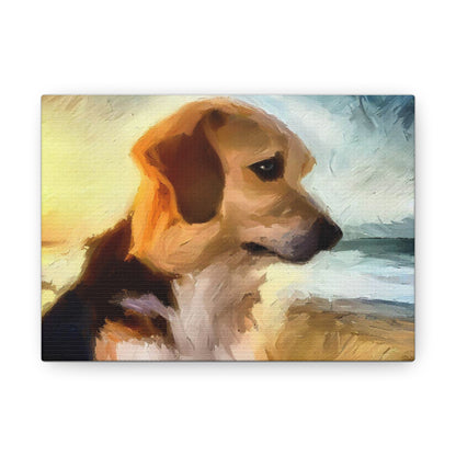 Dog wall art, beach wall art, ocean art, Canvas Gallery Wraps, Pet Beach - SaviTraviDesigns