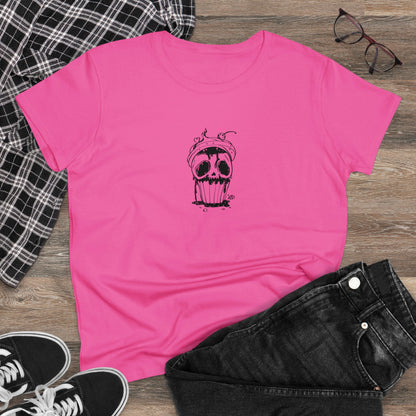 Skull Cupcake, Halloween Cupcake Designs, Halloween Graphic Shirts, Spooky Halloween Shirts, Cute Halloween Graphic Tees