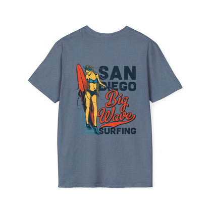 San Diego Big Wave Surfing, Beachwear Graphics, Tropical T-Shirt Designs, Ocean-Inspired Shirts, Surfing Graphics, Sun and Sand Apparel, Summer Wardrobe Essentials - SaviTraviDesigns