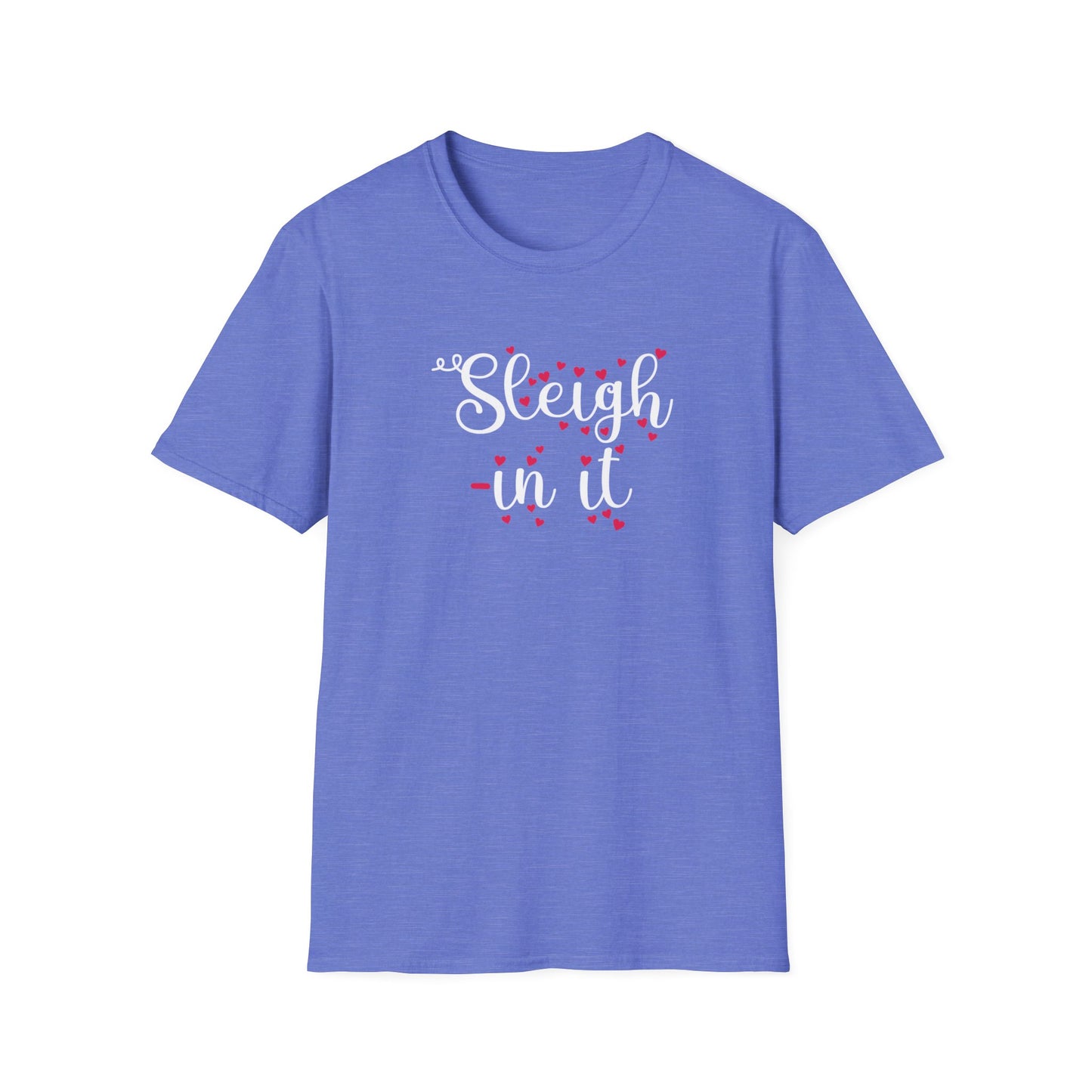 Sleigh In It Christmas Graphic T Shirt Heather Royal