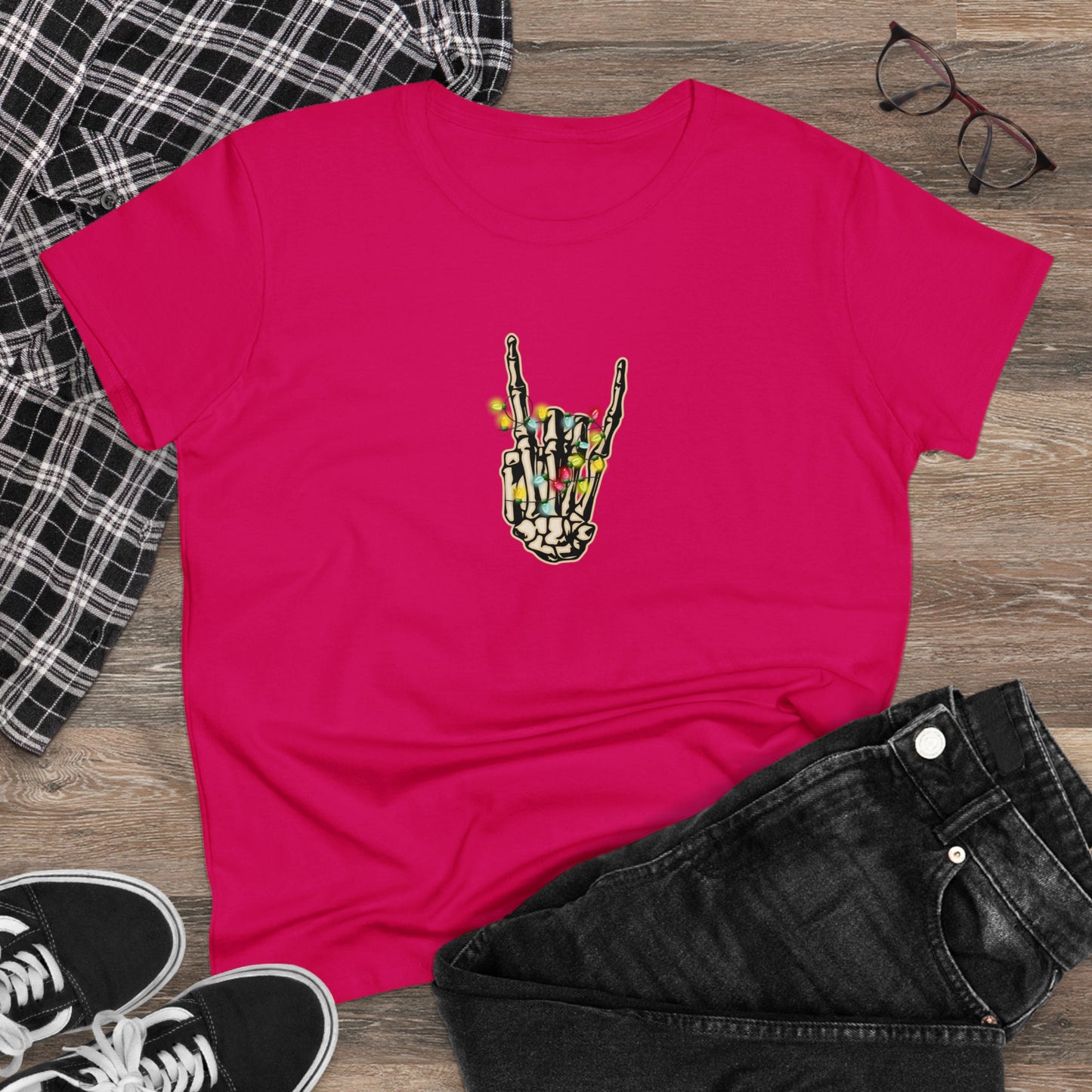 Christmas Lights, Skeleton Hand, Christmas Graphic Shirts, Festive Holiday T-Shirts, Ugly Christmas Sweater Tees, Funny Christmas Shirt Designs, Cute Xmas Graphic Tees