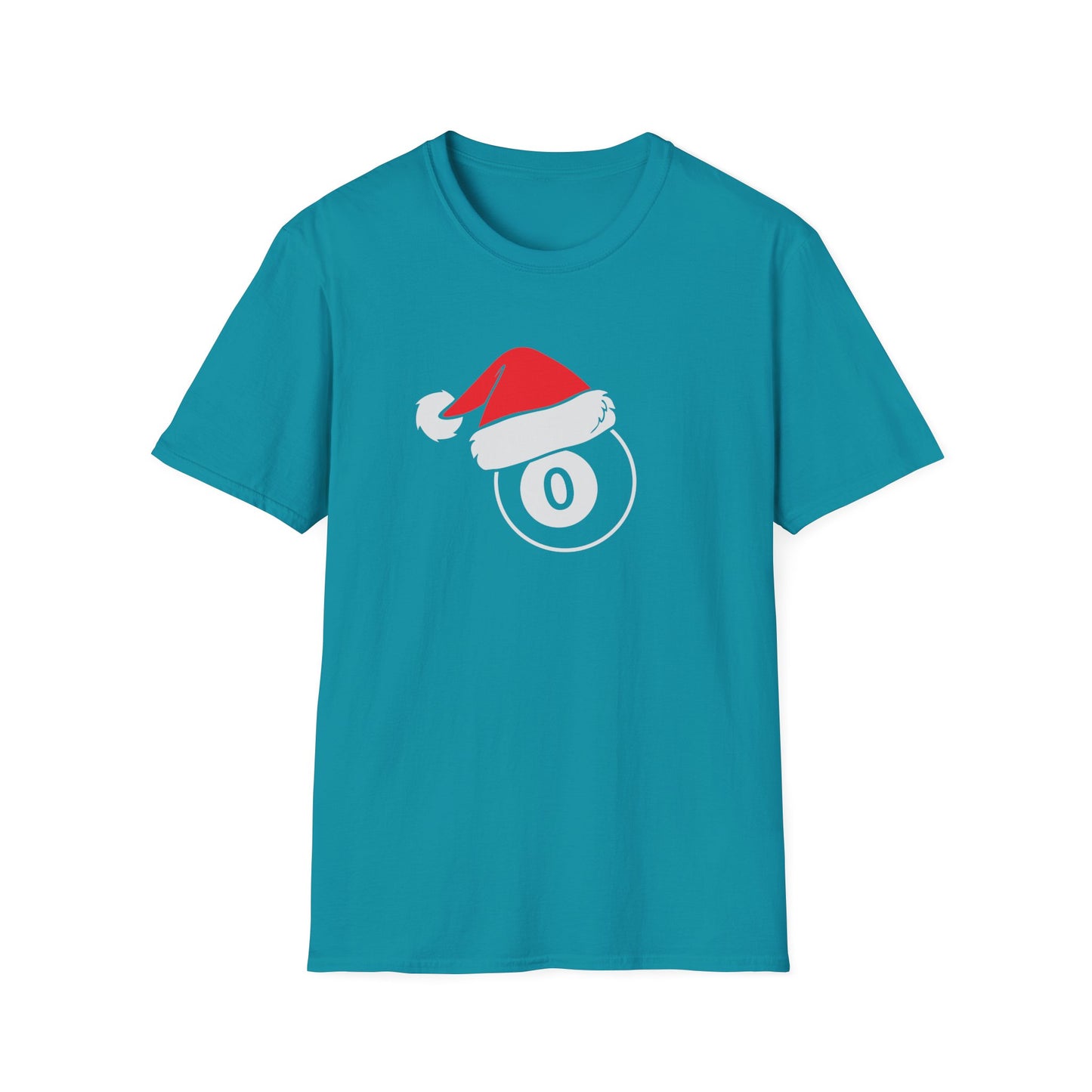 Pool Ball Santa Hat Graphic T Shirt Tropical Blue