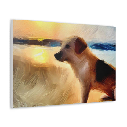 Dog wall art, beach wall art, ocean art, Canvas Gallery Wraps, Pet Beach - SaviTraviDesigns