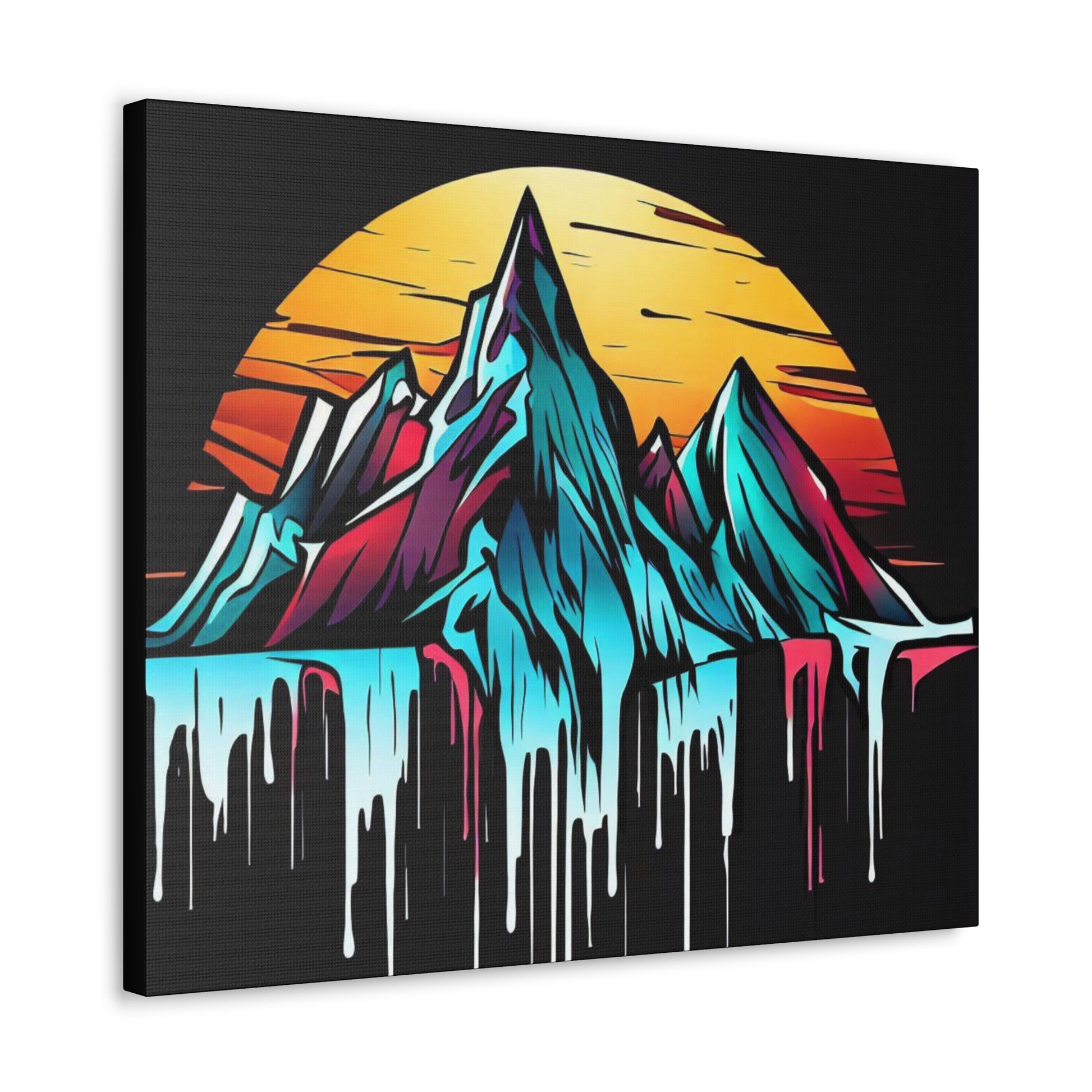 Mountain Waterfall, Glacier Melt, Graffiti art prints, Street art canvas, Urban art decor, Graffiti-style wall art, Graffiti canvas prints, Street art posters - SaviTraviDesigns