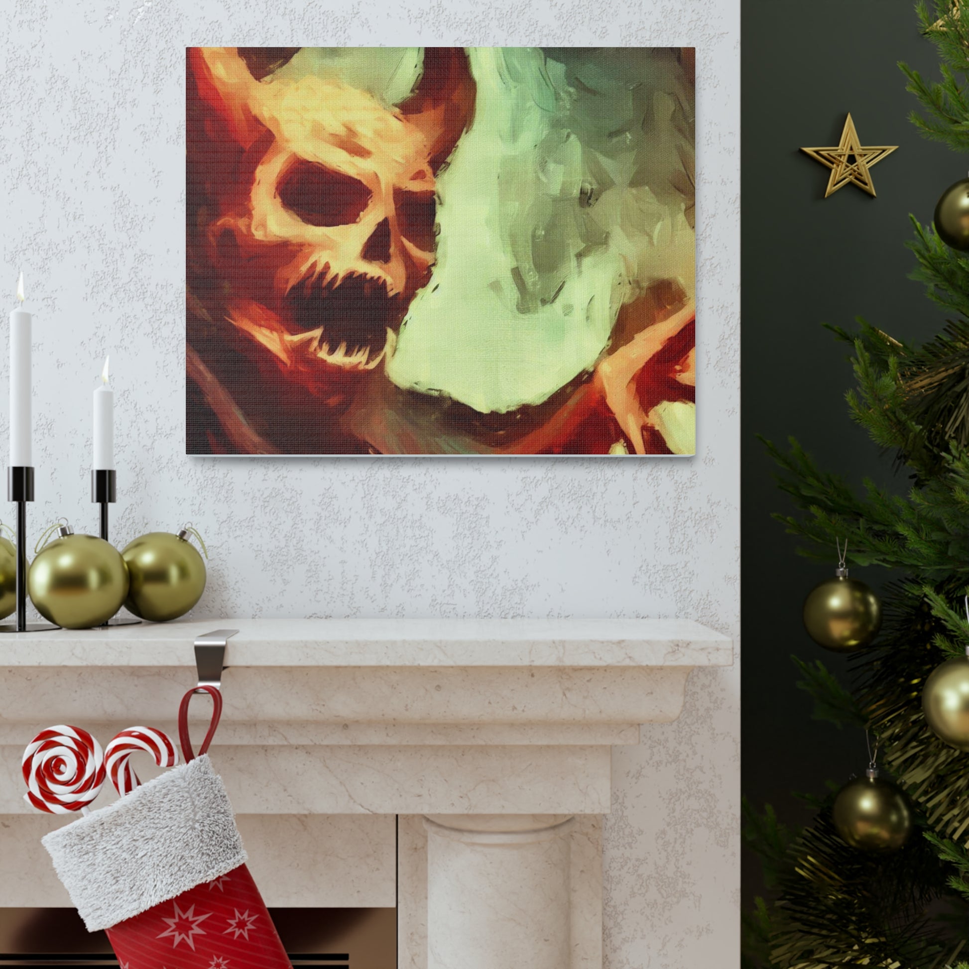 Halloween art, Demon canvas prints, Scary Halloween decor, Halloween home decor, Halloween wall, Gothic wall decor, Canvas Gallery Wraps - SaviTraviDesigns