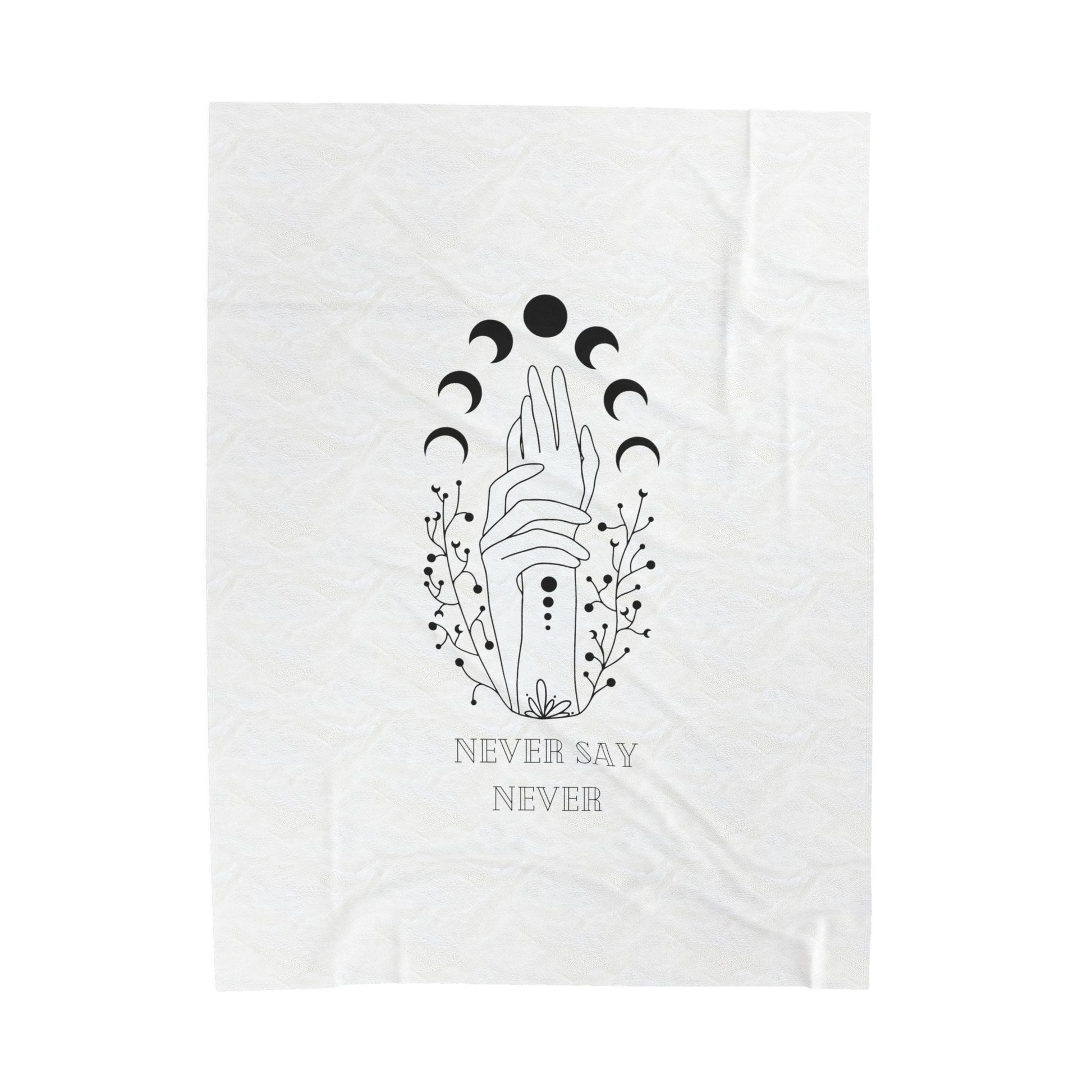 Never say never, blanket, Velveteen Plush Blanket - SaviTraviDesigns