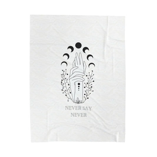 Never say never, blanket, Velveteen Plush Blanket - SaviTraviDesigns