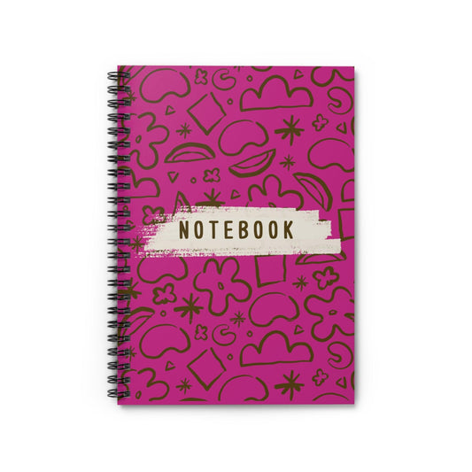 Pattern, Design Spiral Notebook, Spiral Notebook, Ruled Line, Pink, Workout Journal - SaviTraviDesigns