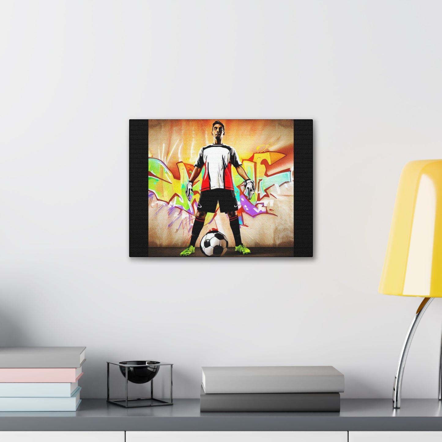 Soccer Player Graffiti Style Wall Art