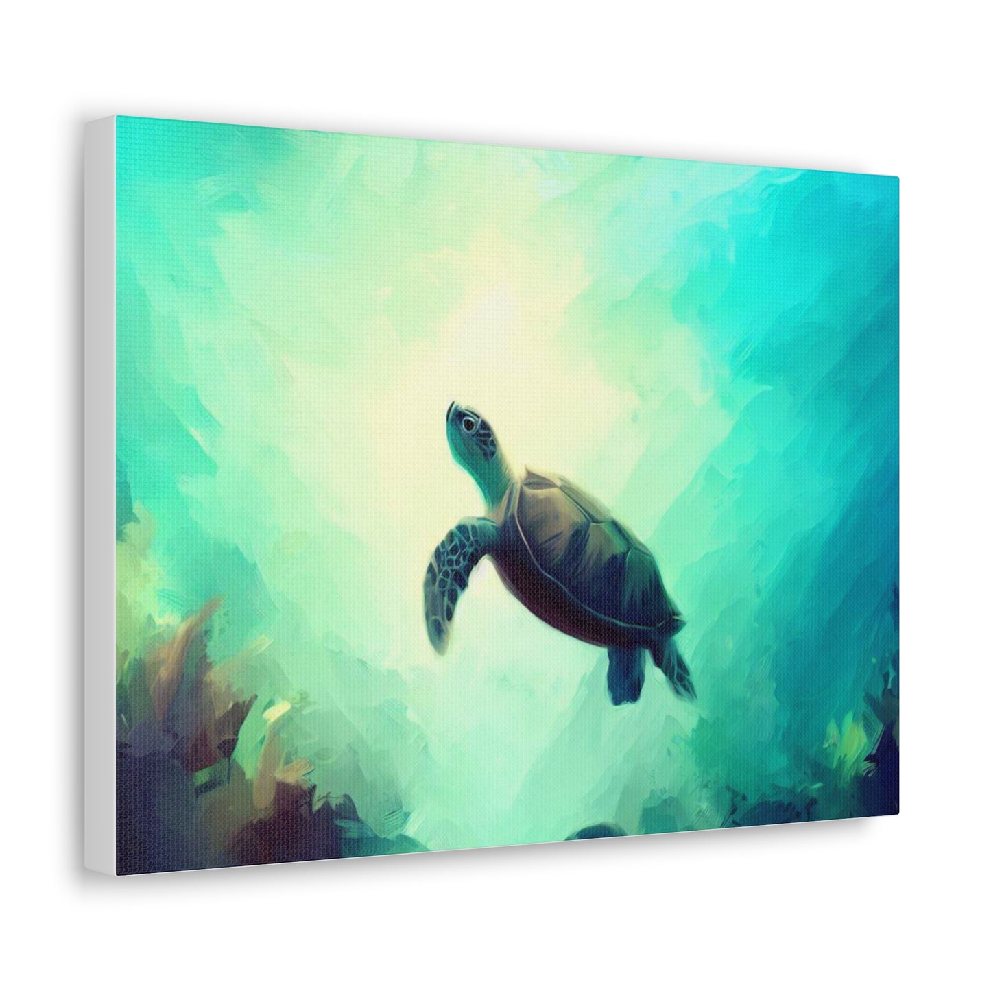 Sea Turtle wall art, ocean art, Canvas Gallery Wraps, Ocean Animal, Turtle