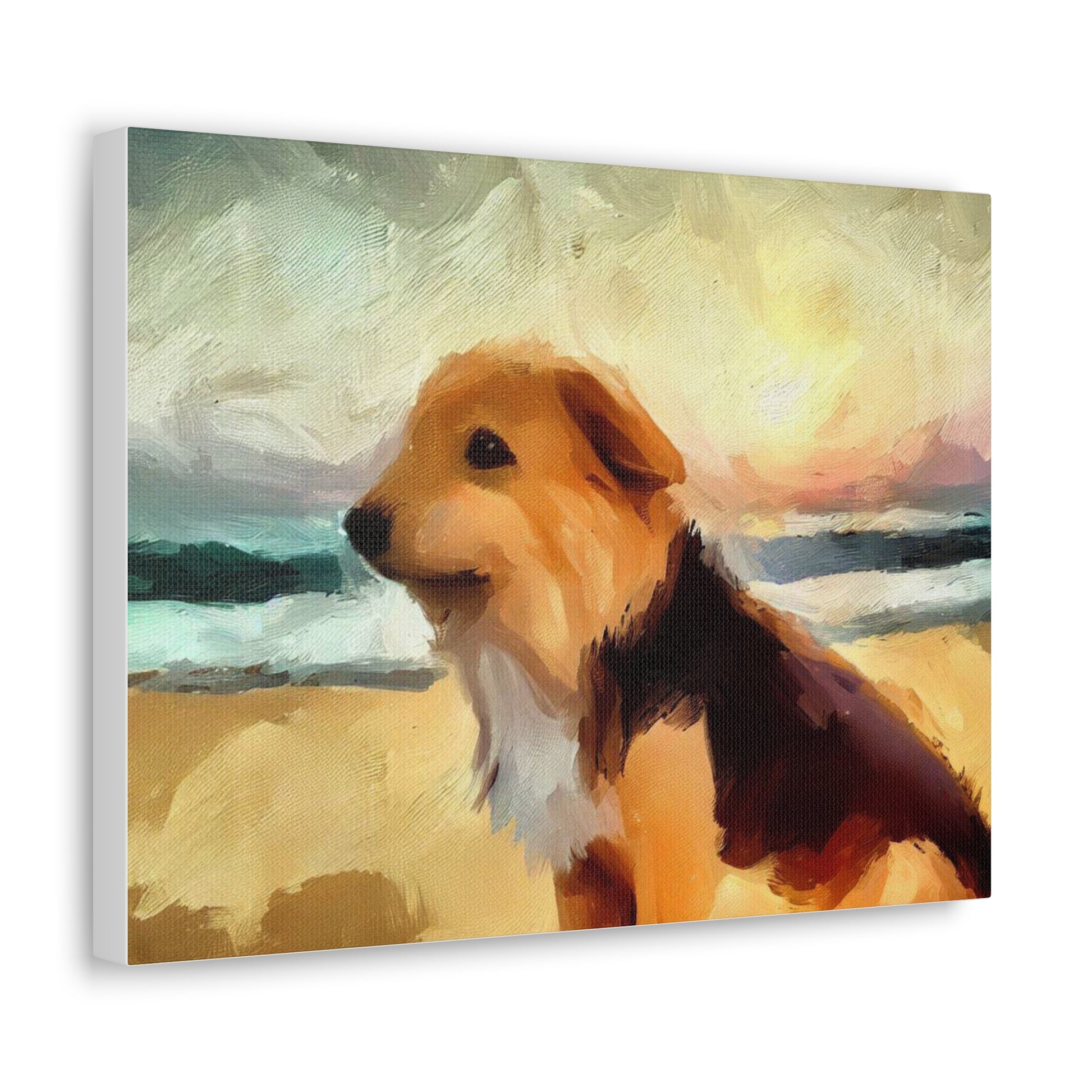 Dog wall art, ocean wall art, beach art, Canvas Gallery Wraps, Dog Beach - SaviTraviDesigns