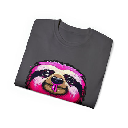 Graffiti Tshirt, Sloth Graphic T-Shirt, Unisex Ultra Cotton Tee, Pink Sloth - SaviTraviDesigns