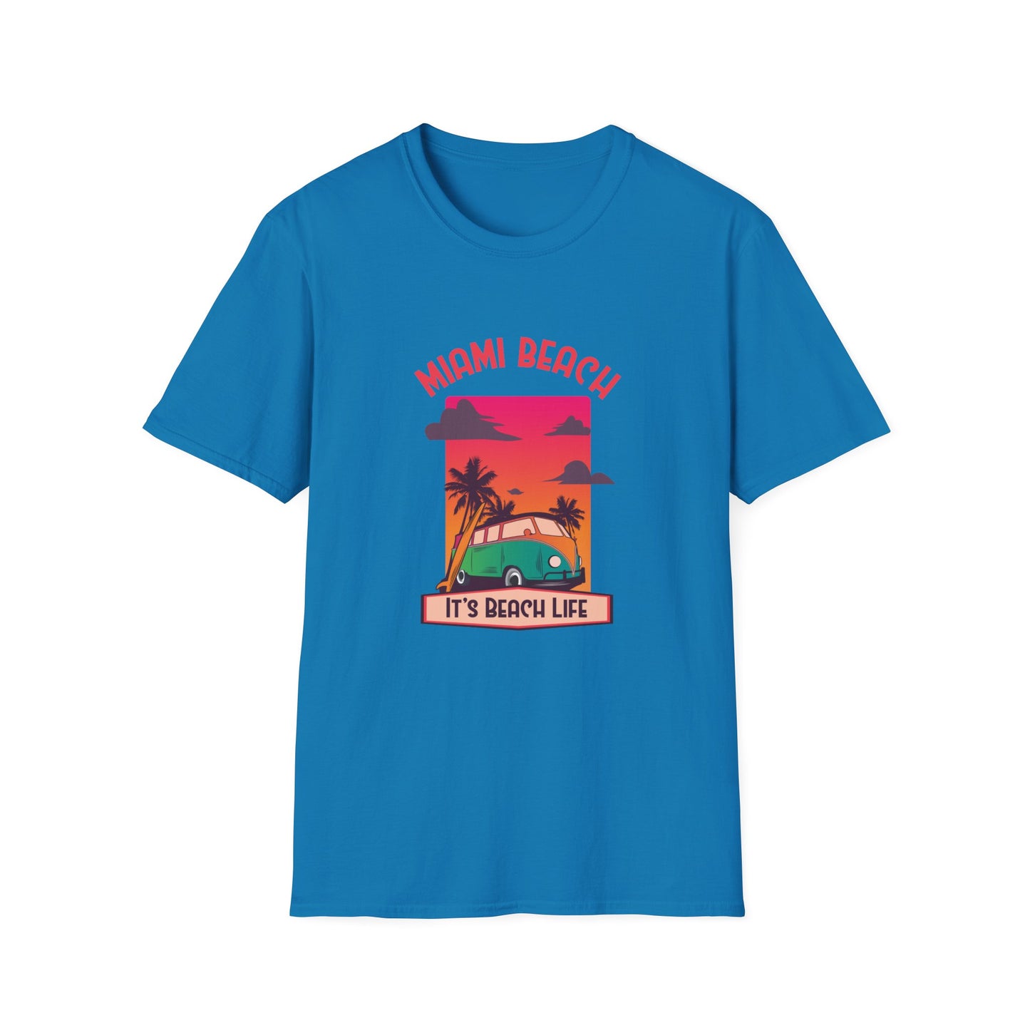 Miami Beach Its A Beach Life Graphic T Shirt Sapphire