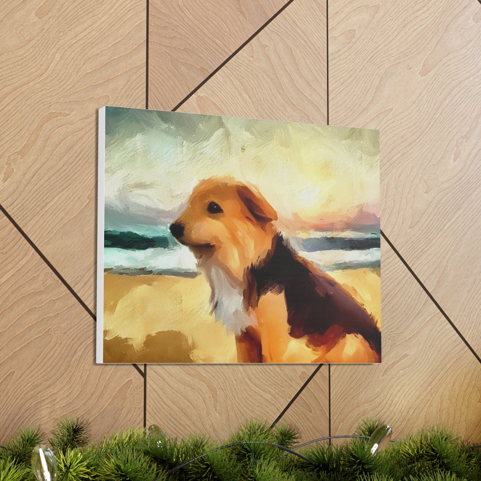 Dog wall art, ocean wall art, beach art, Canvas Gallery Wraps, Dog Beach - SaviTraviDesigns