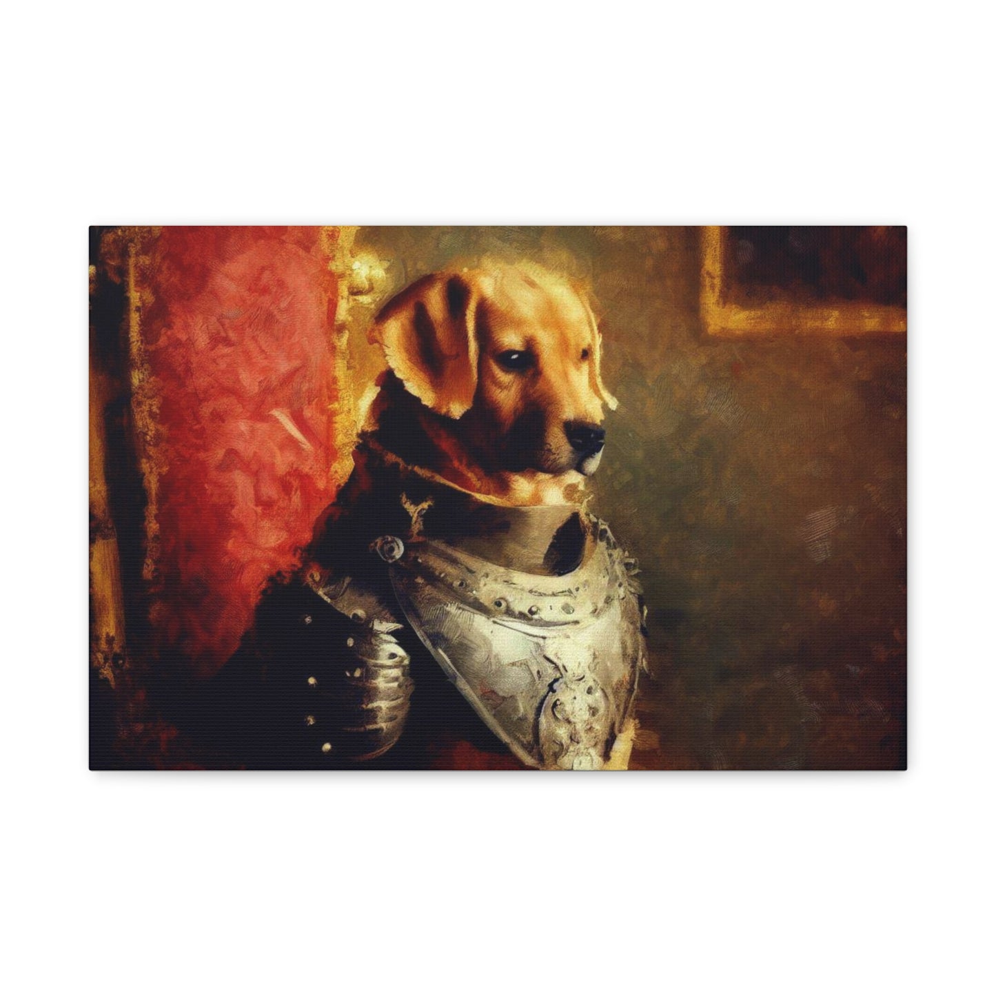 Fancy Dog, Canvas Dog Art, Dog Wall Art, Canine Canvas Art,Canvas Gallery Wraps, Pet Art, King Dog 18″ x 12″ Premium Gallery Wraps (1.25″)