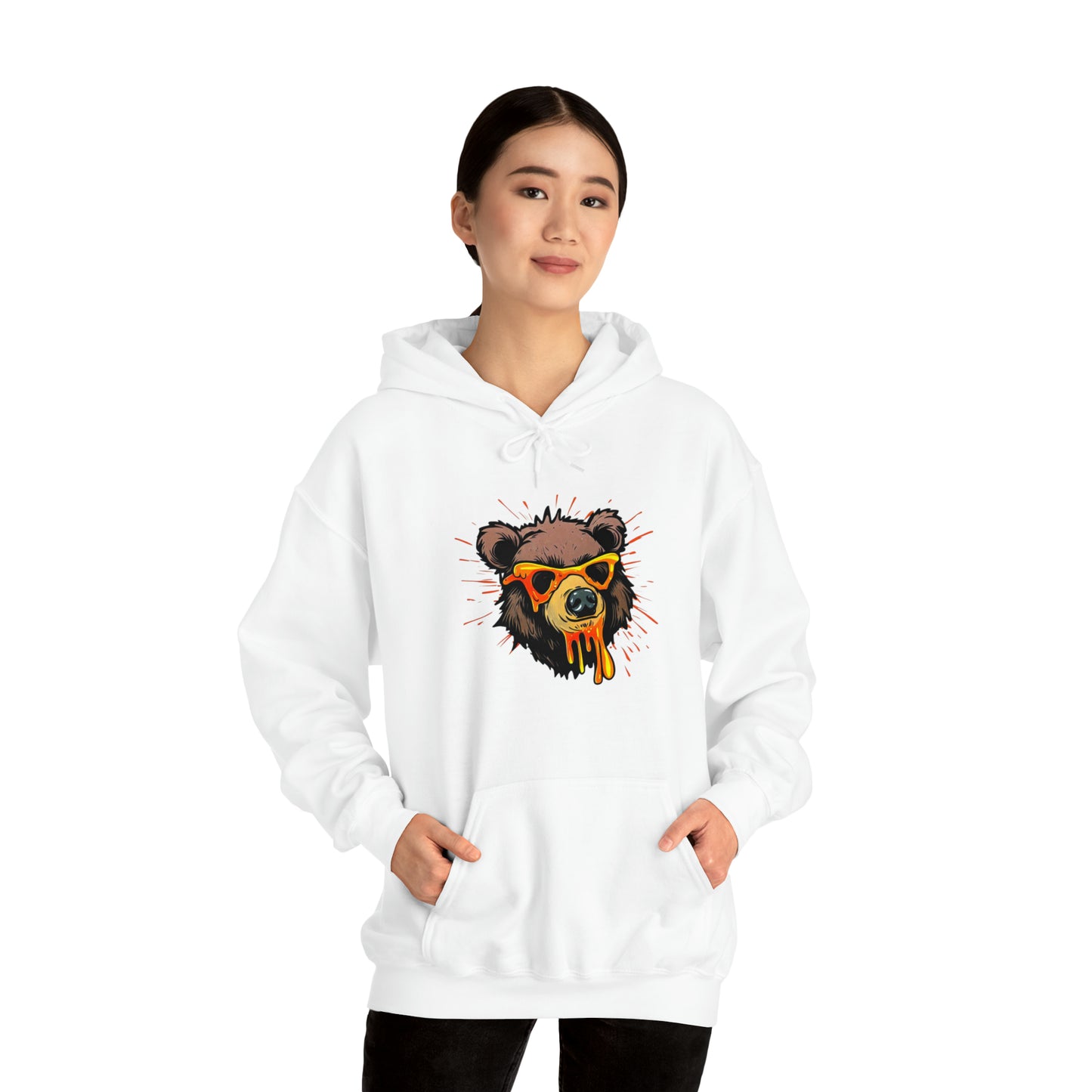 Bear Hoodie, Graffiti Graphic Shirt, Street Art, Urban Art, Unisex Heavy Blend™ Hooded Sweatshirt,