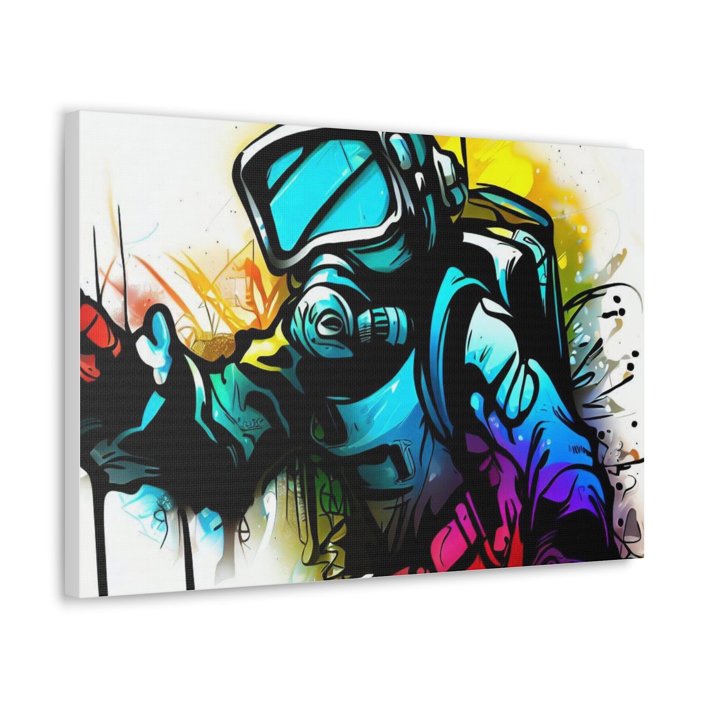 Graffiti Mask, Graffiti Artist, Graffiti-inspired home decor, Modern street art prints, Graffiti wall art, Street art canvas art, Graffiti artist prints 24″ x 16″ Premium Gallery Wraps (1.25″)