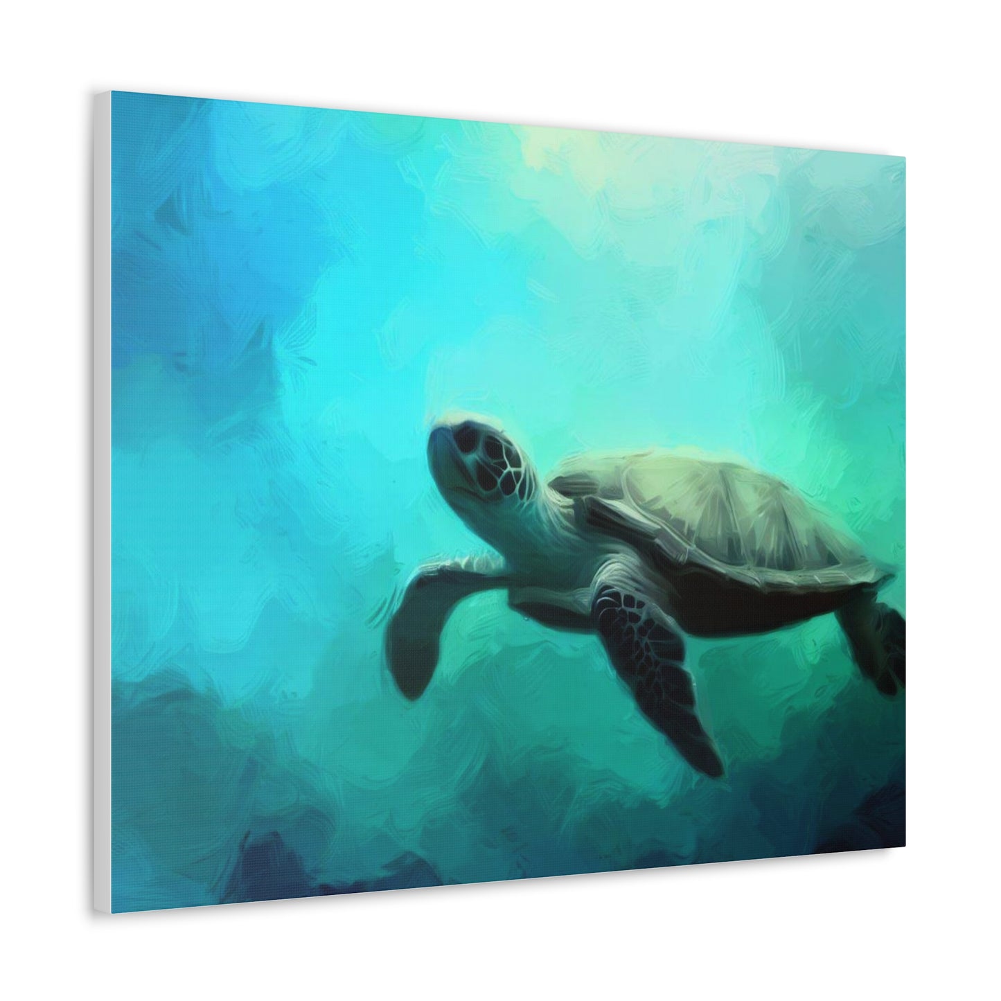 Sea Turtle wall art, ocean wall art, underwater art, Canvas Gallery Wraps, Sea Turtle Painting