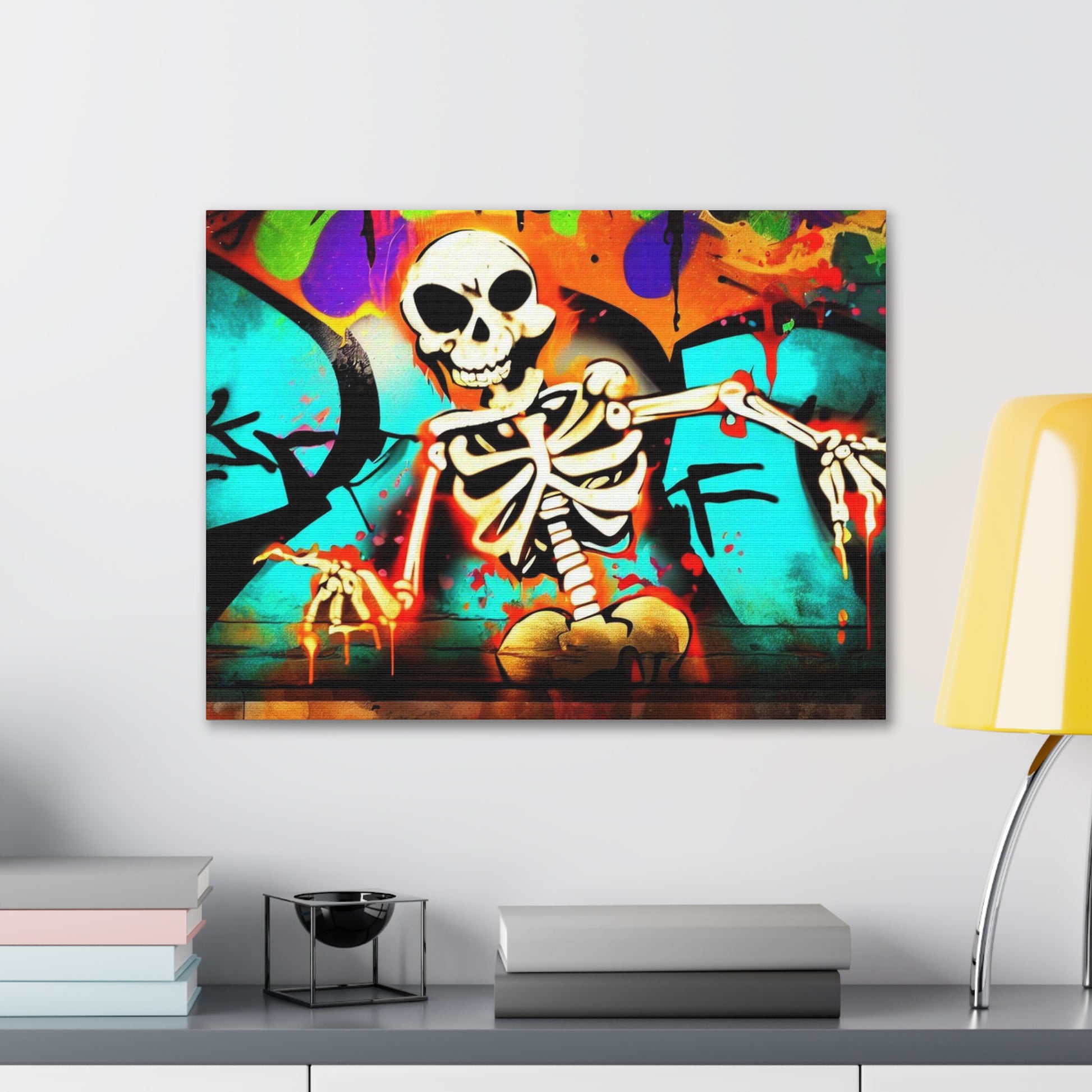 Halloween art, Skeleton canvas prints, Scary Halloween decor, Halloween home decor, Halloween wall, Gothic wall decor, Canvas Gallery Wraps - SaviTraviDesigns