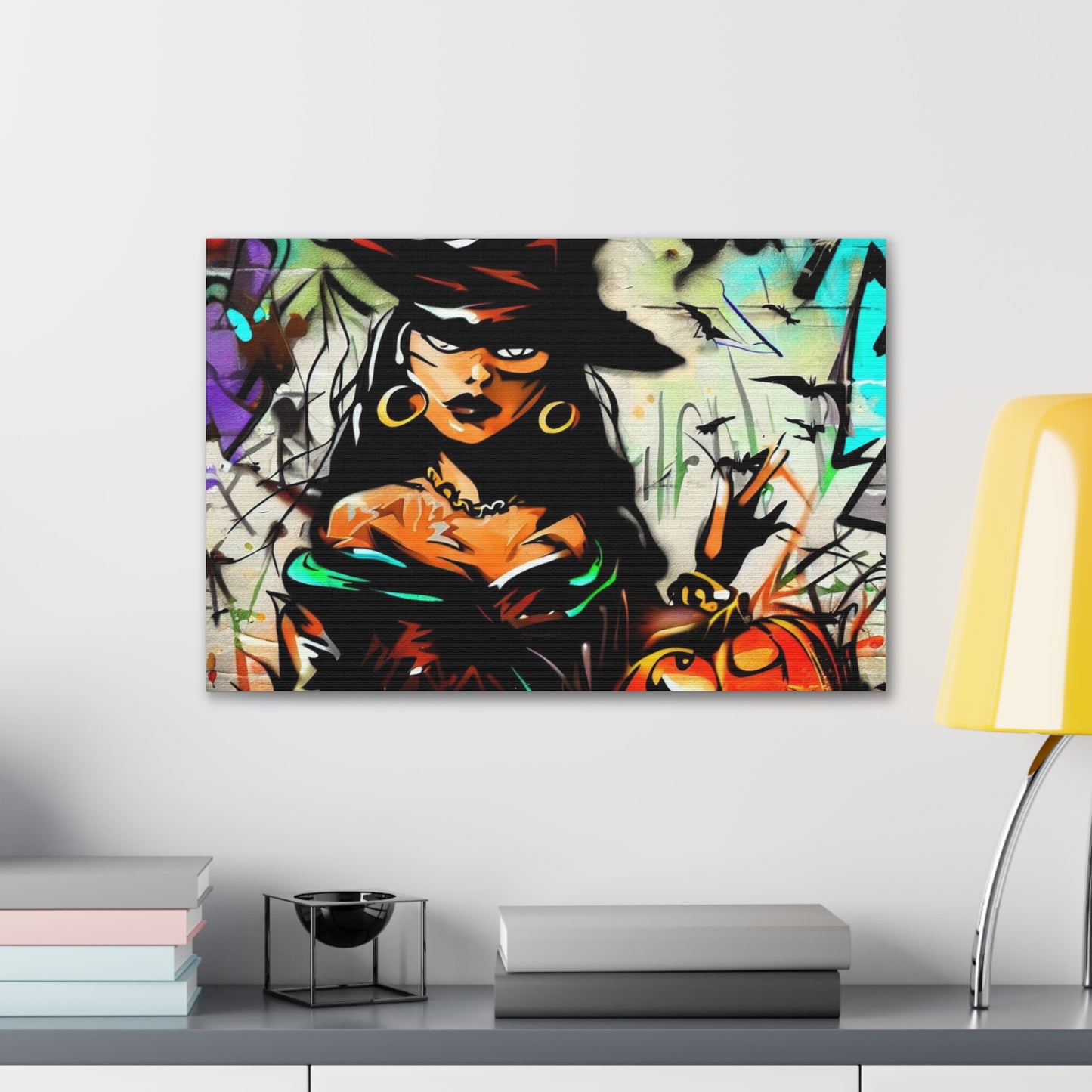 Halloween art, Witch canvas prints, Scary Halloween decor, Halloween home decor, Halloween wall, Gothic wall decor, Canvas Gallery Wraps