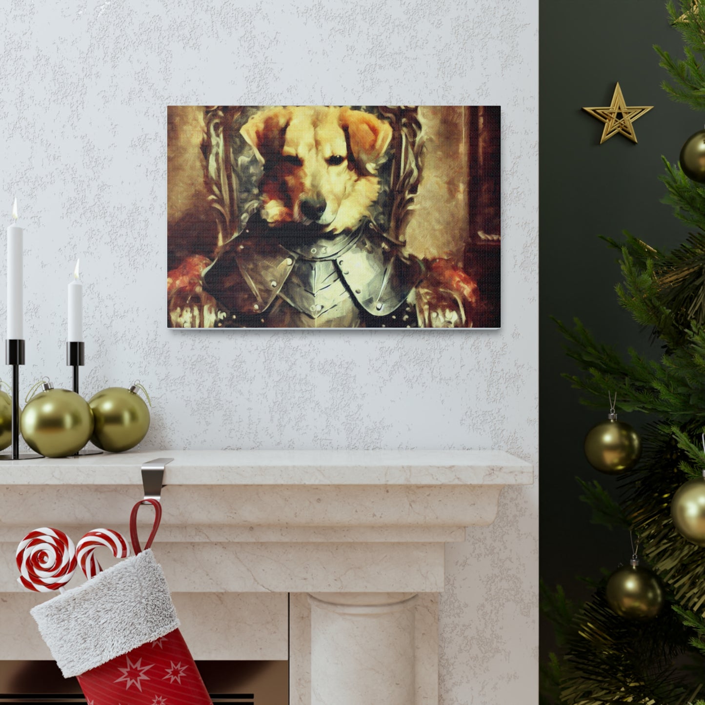 Fancy Dog, Canvas Dog Art, Dog Wall Art, Canine Canvas Art, Canvas Gallery Wraps