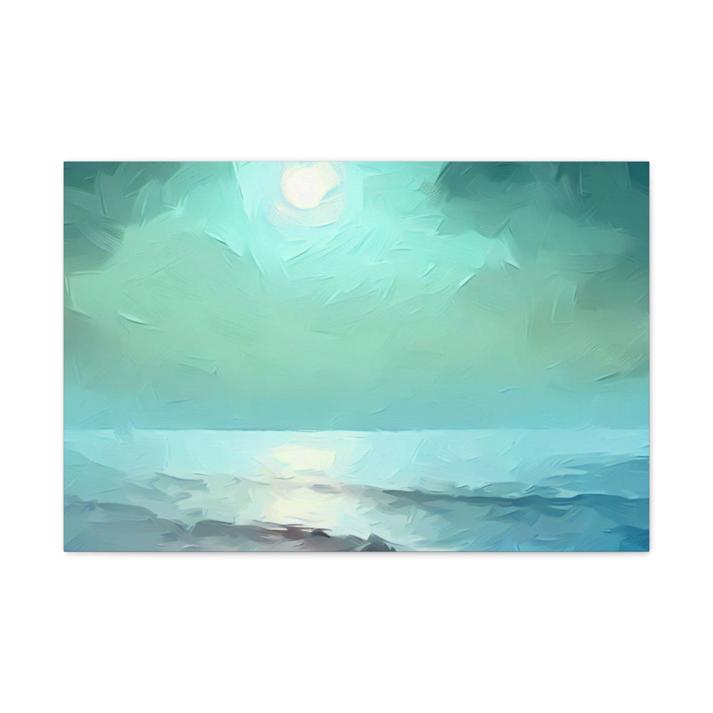 Moon wall art, Ocean wall art, ocean art, Canvas Gallery Wraps 30" x 20" Premium Gallery Wraps (1.25″)