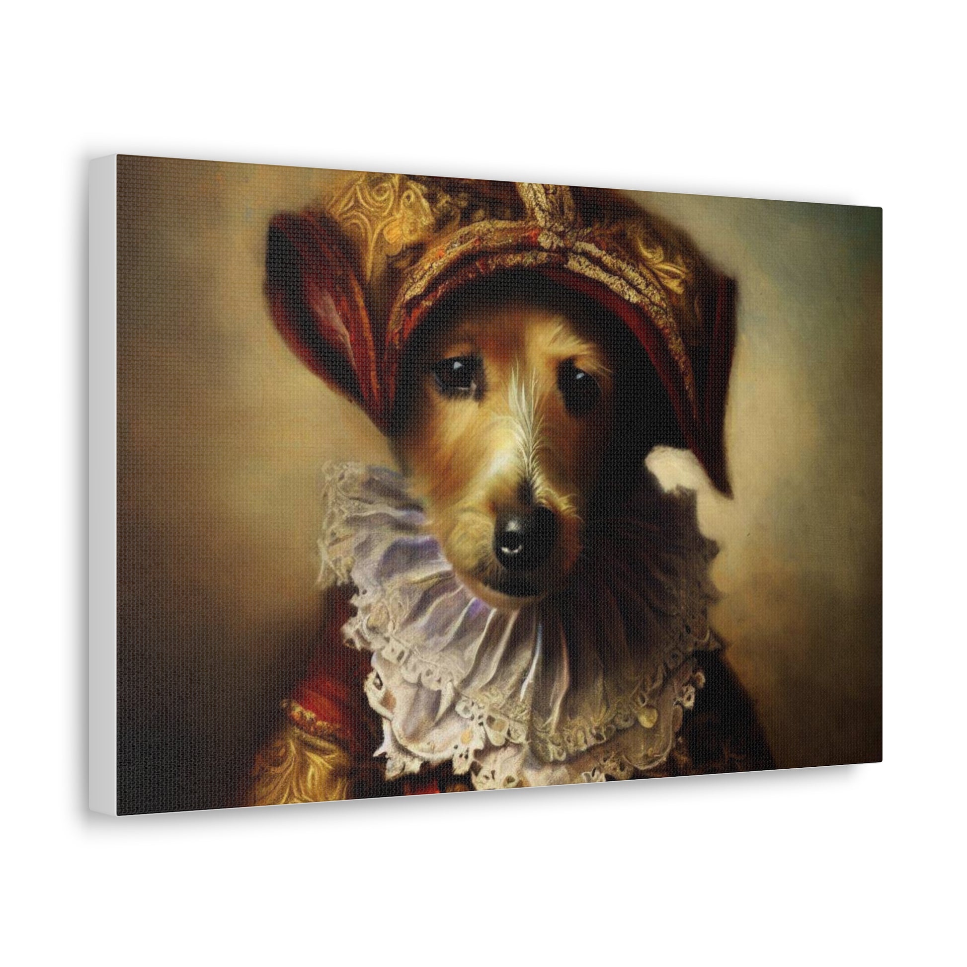 Fancy Dog, Canvas Dog Art, Dog Wall Art, Canine Canvas Art,Canvas Gallery Wraps