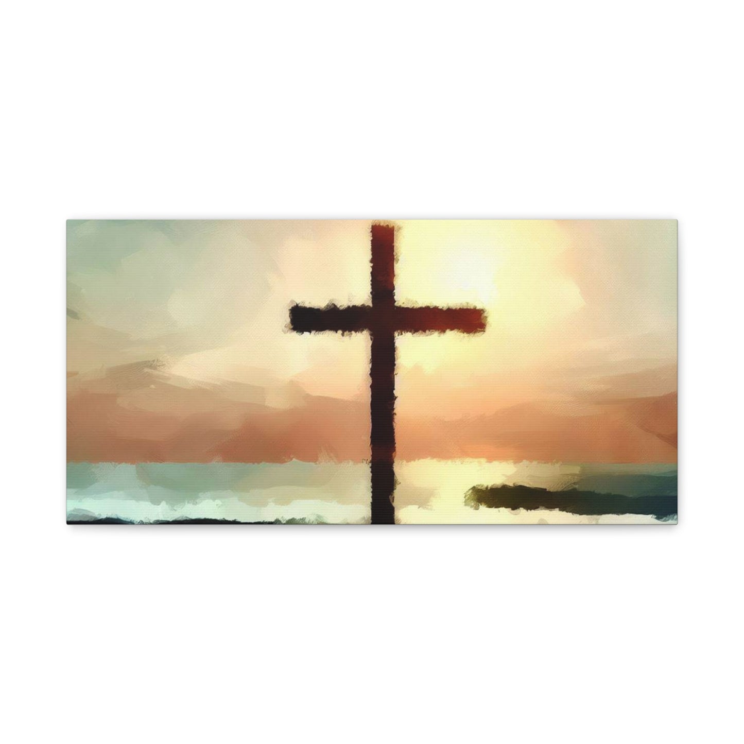 Christian wall art, Cross wall art, beach art, ocean art, Canvas Gallery Wraps - SaviTraviDesigns