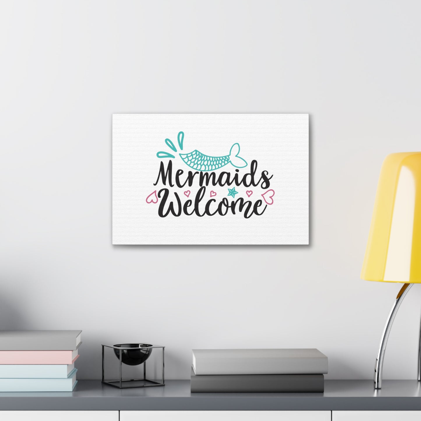 Mermaids Welcome, Mermaid Wall Art, Coastal Mermaid Decor, Beach House Mermaid Signs, Nautical Mermaid Decor, Mermaid Nursery Wall Decor - SaviTraviDesigns