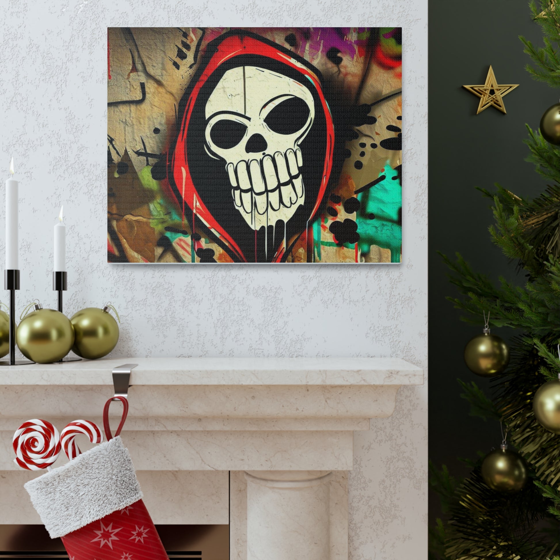 Halloween art, Skeleton canvas prints, Scary Halloween decor, Halloween home decor, Halloween wall, Gothic wall decor, Canvas Gallery Wraps - SaviTraviDesigns