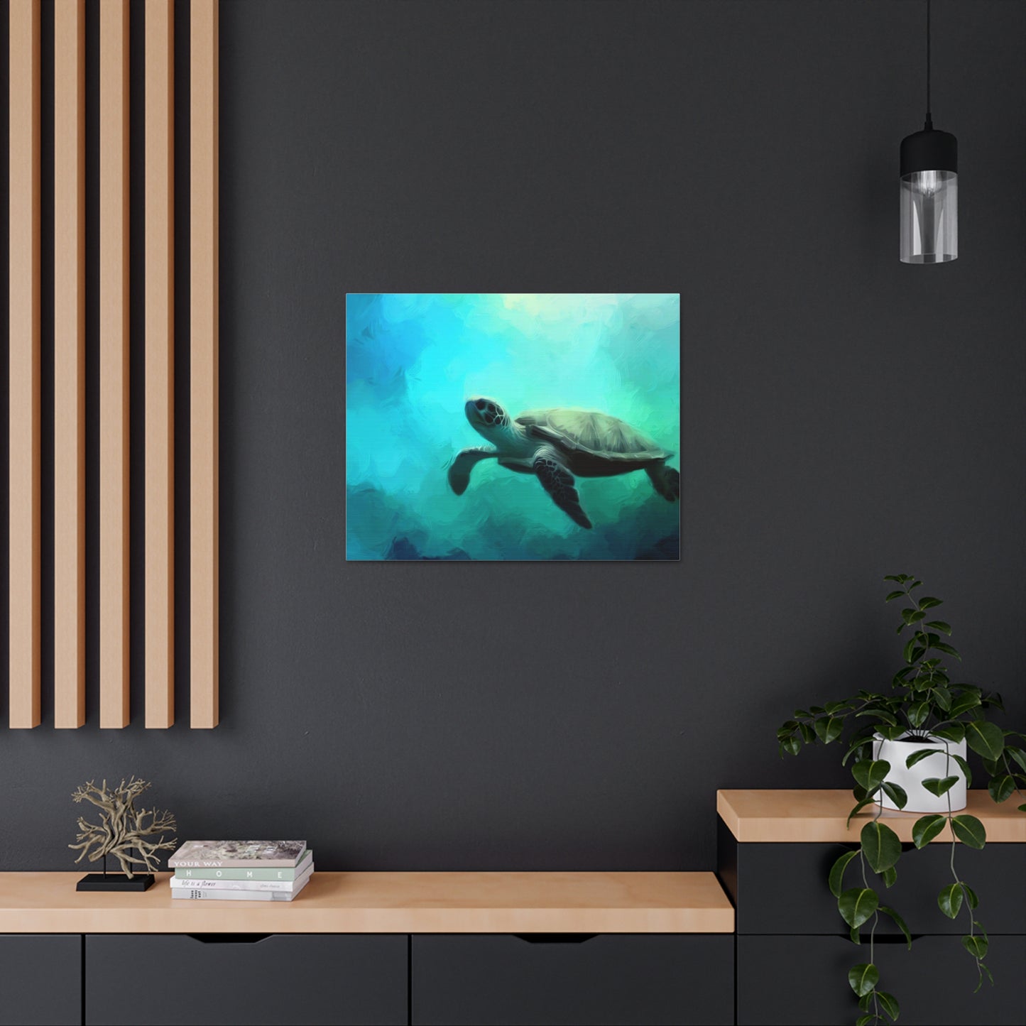 Sea Turtle wall art, ocean wall art, underwater art, Canvas Gallery Wraps, Sea Turtle Painting