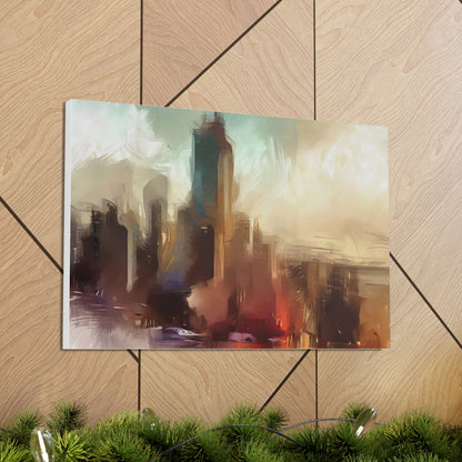 Cityscape wall art, city wall art, city art, Canvas Gallery Wraps