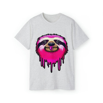 Graffiti Tshirt, Sloth Graphic T-Shirt, Unisex Ultra Cotton Tee, Pink Sloth - SaviTraviDesigns