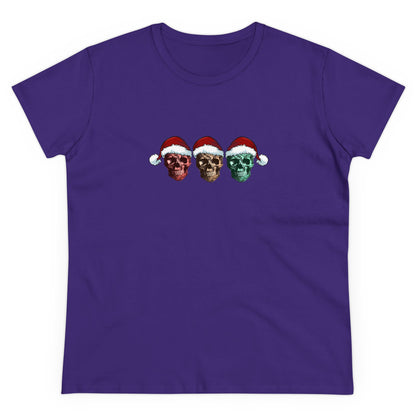 Skeleton Santa, Skeleton Christmas, Christmas Graphic Shirts, Festive Holiday T-Shirts, Ugly Christmas Sweater Tees, Funny Christmas Shirt Designs, Cute Xmas Graphic Tees Purple