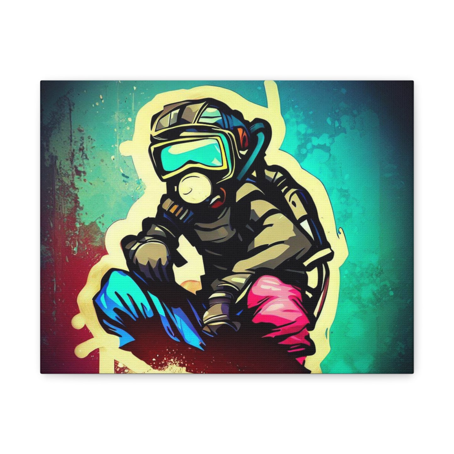 Gasmask, Graffiti Artist, Graffiti art prints, Street art canvas, Urban art decor, Graffiti-style wall art, Graffiti canvas prints, Street art posters - SaviTraviDesigns