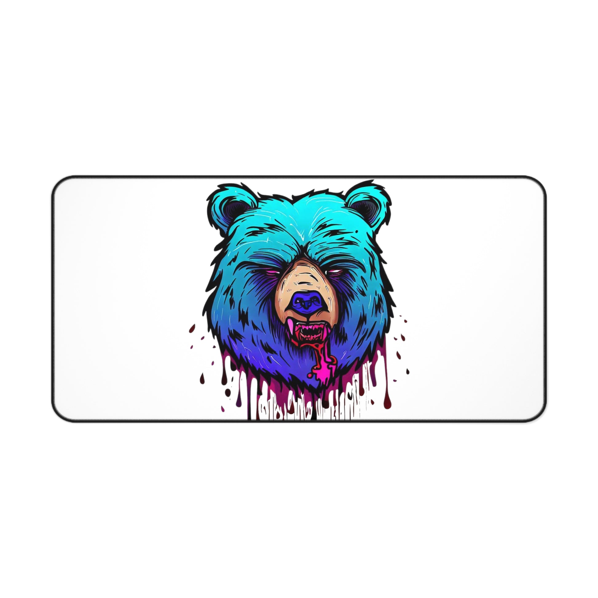 Graffiti mouse pad, Bear mouse pad, urban art Desk Mat, blue - SaviTraviDesigns