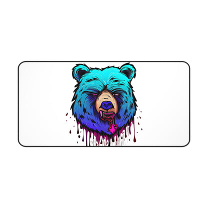 Graffiti mouse pad, Bear mouse pad, urban art Desk Mat, blue - SaviTraviDesigns