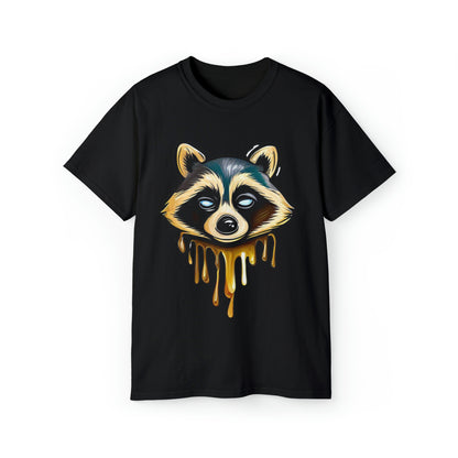 Raccoon Shirt, Graffiti Print Shirt, Unisex Ultra Cotton Tee, Golden Raccoon - SaviTraviDesigns